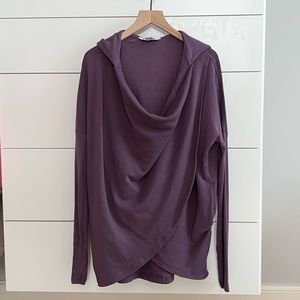 💜 Athleta NWOT Purana Wrap Sweatshirt Violet - XXS fits like S
